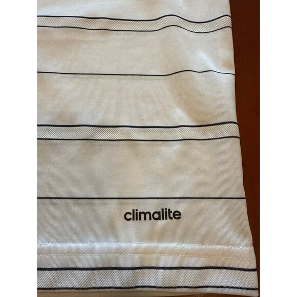 Adidas Polo Shirt Men's XL Short Sleeve White Striped Tennis L - Picture 7 of 8